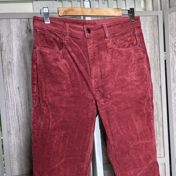 Volcom Corduroy Pants 29 Stoned Bootleg Dark Red Classic Casual - Picture 2 of 7